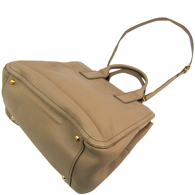 

Miu Miu Beige Leather Top Handle Bag