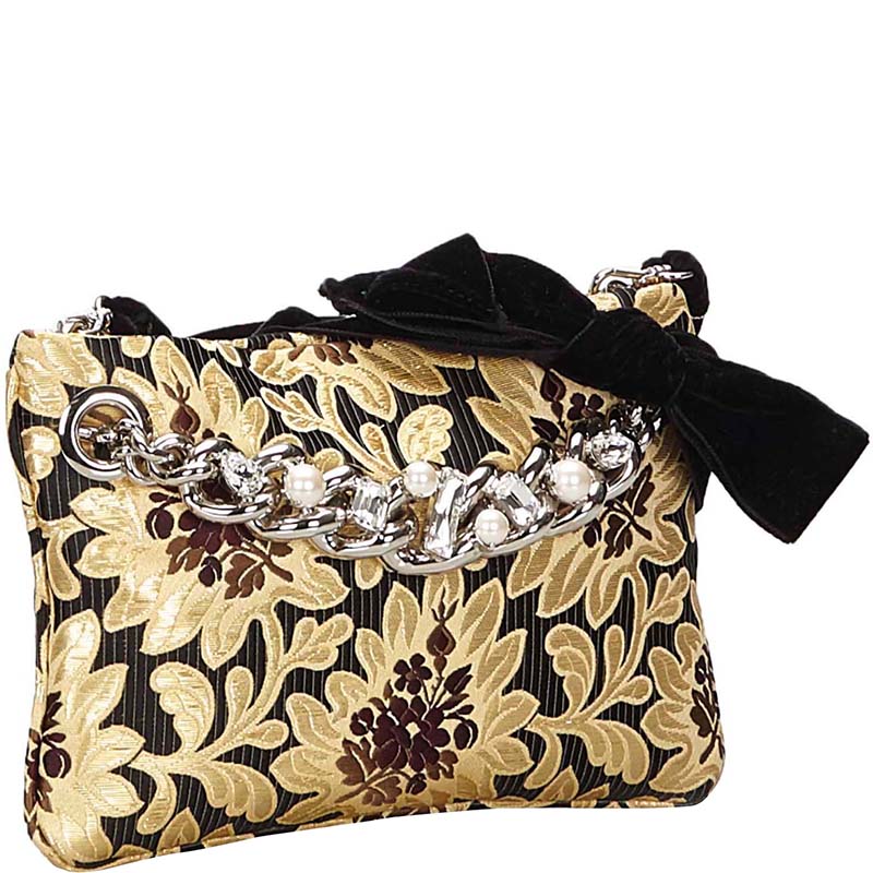 

Miu Miu Gold Canvas Mogador Shoulder Bag