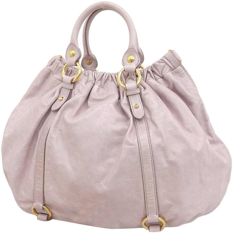 

Miu Miu Light Purple Leather Top Handle Bag