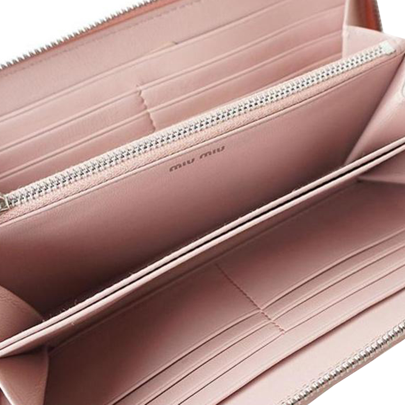 

Miu Miu Orchidia Leather Long Wallet, Pink