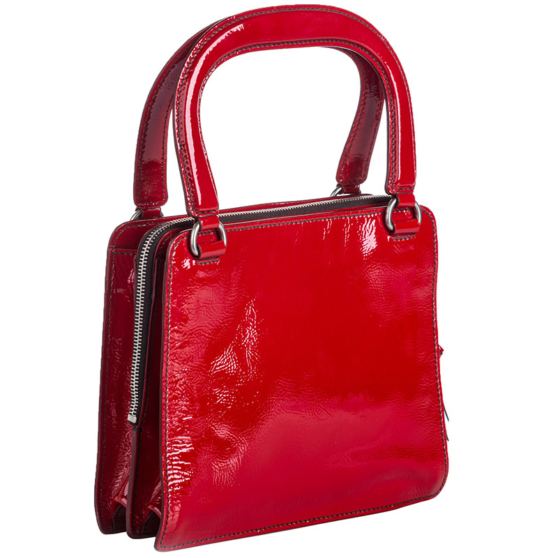 

Miu Miu Red Patent Leather Top Handle Bag
