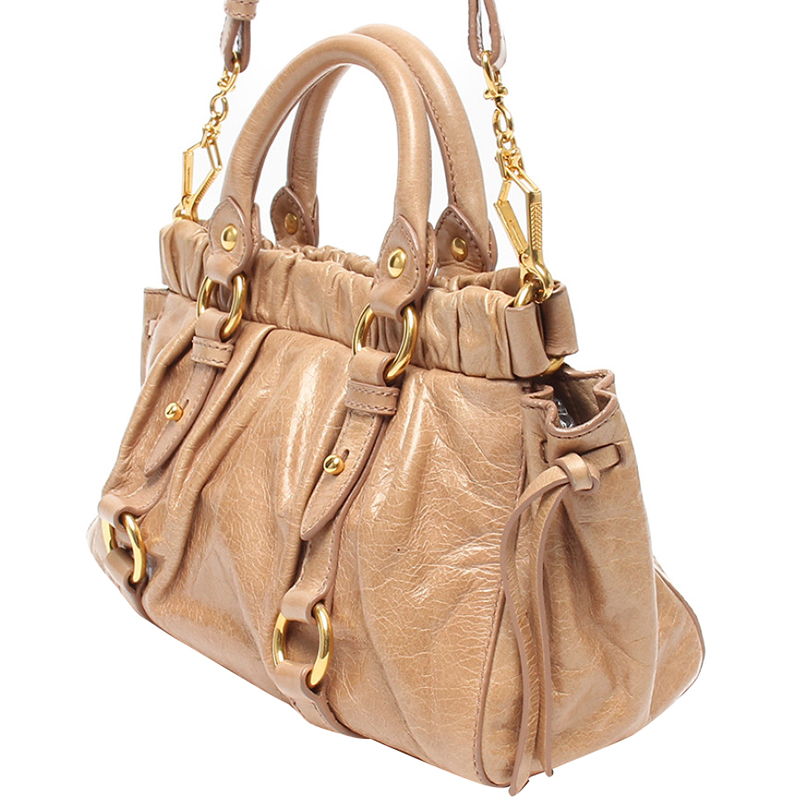 

Miu Miu Beige Vitello Lux Leather Bag
