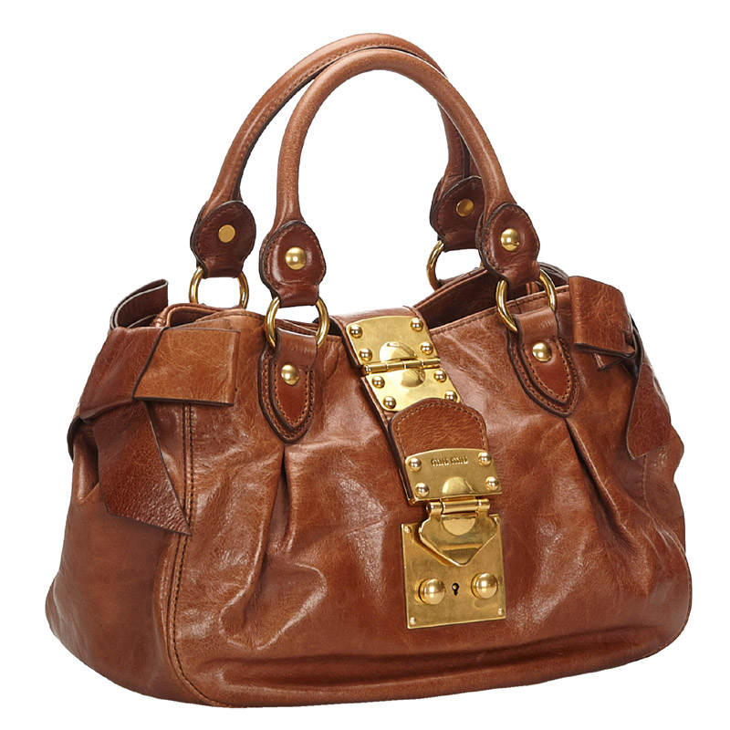 

Miu Miu Brown Leather Satchel Bag