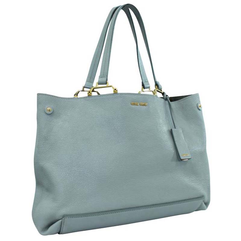 

Miu Miu Light Grey Leather Tote Bag