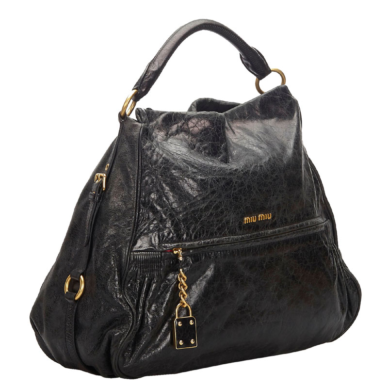 

Miu Miu Black Leather Shoulder Bag