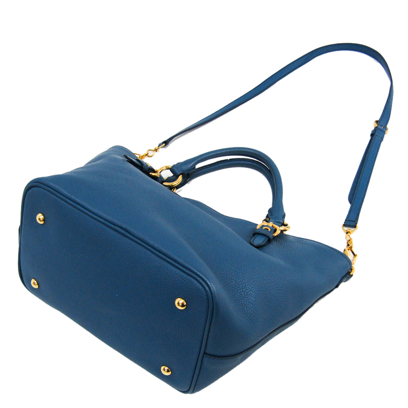

Miu Miu Blue Nappa Leather Crystal Shoulder Bag