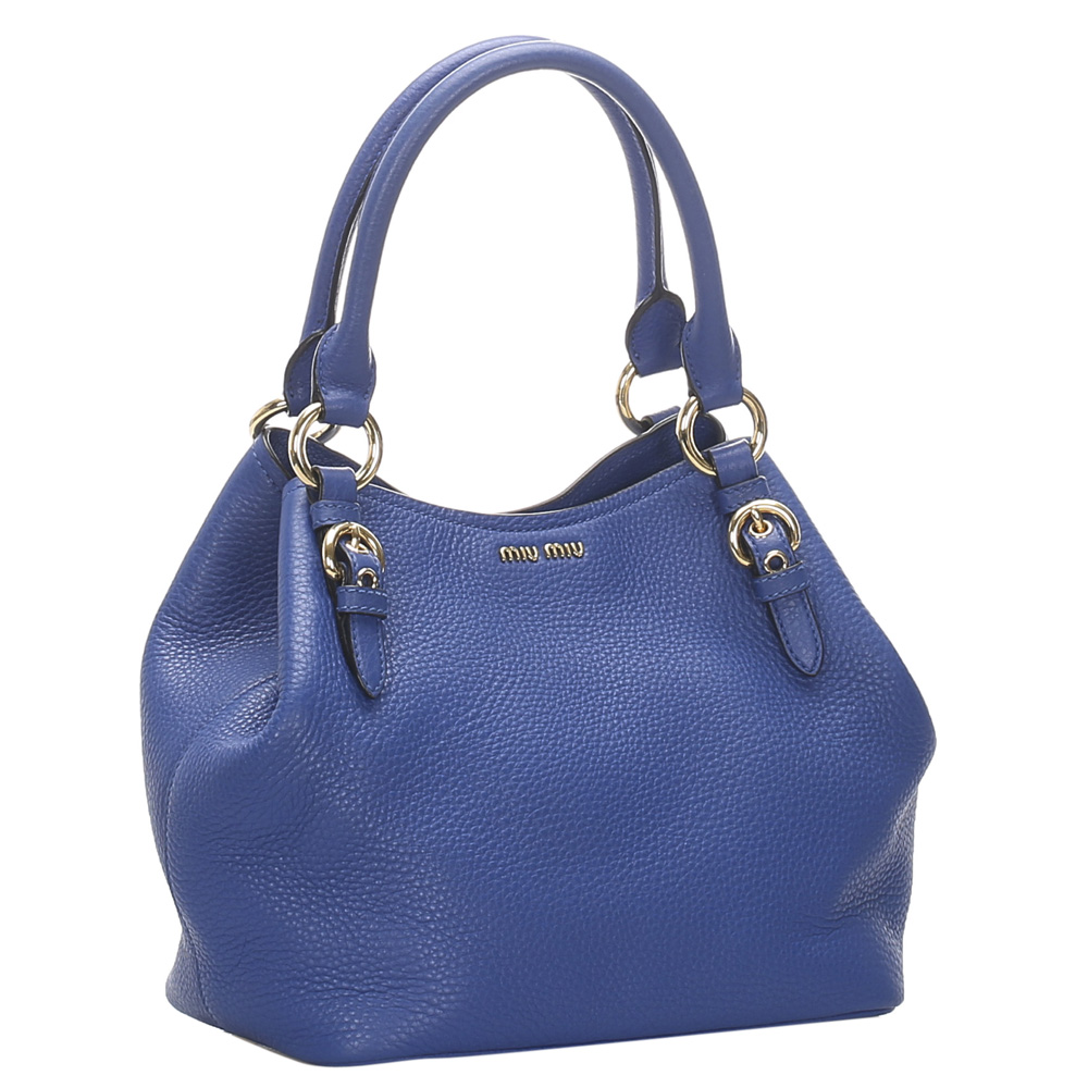 

Miu Miu Blue Leather Shoulder Bag