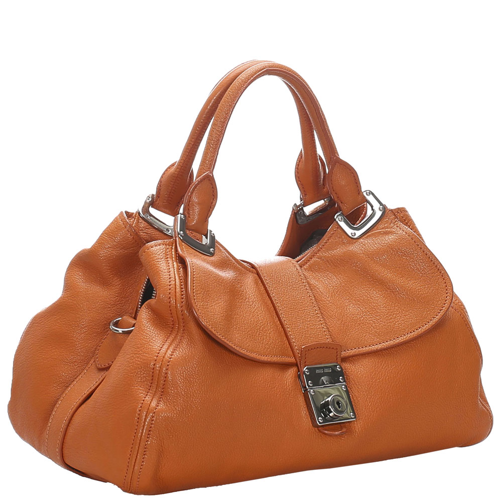 

Miu Miu Orange Leather Satchel