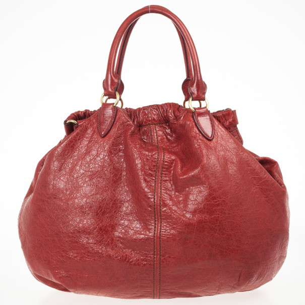 Pre Owned Miu Miu Red Napa Satchel