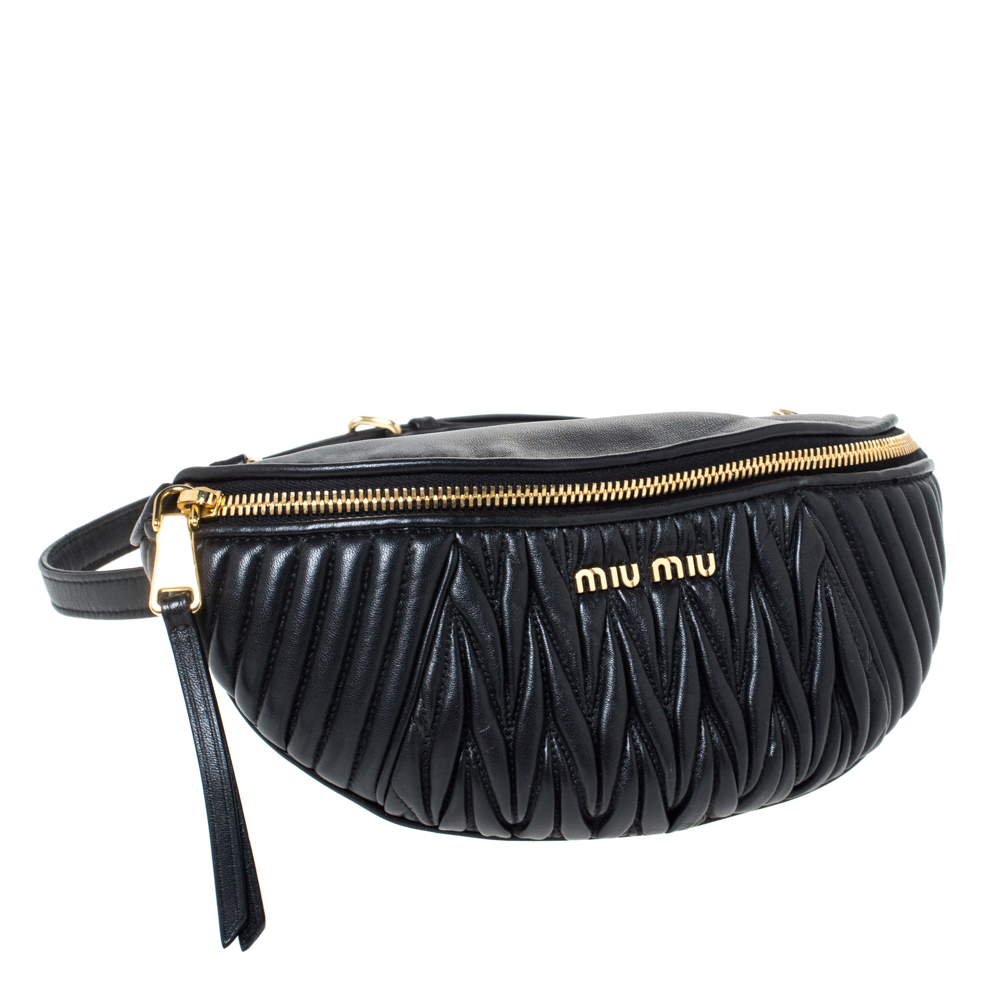 My Luxury Bargain Miu Miu Black Matelassé Leather Shoulder Bag 3