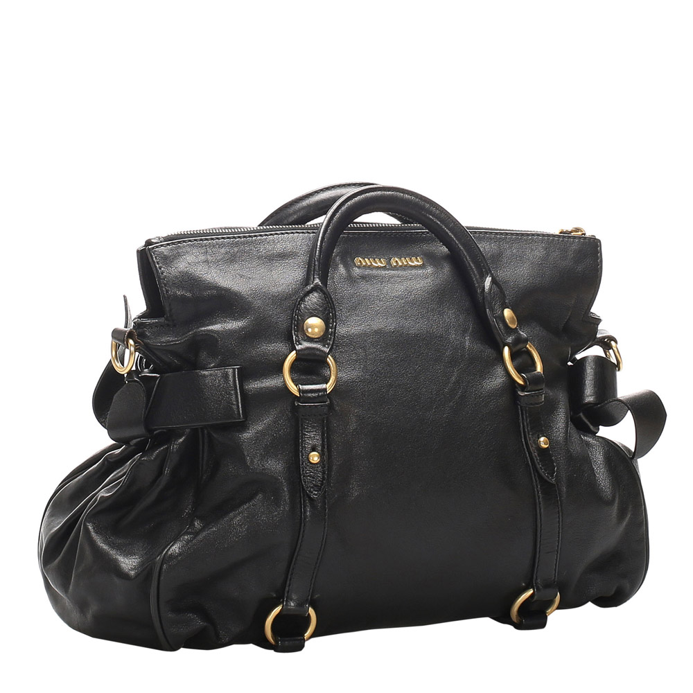 

Miu Miu Black Leather Bow Satchels