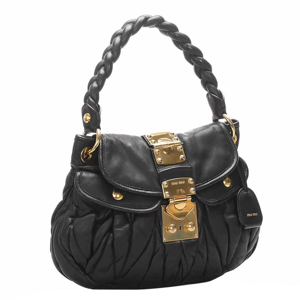 

Miu Miu Black Leather Coffer Satchel Bag