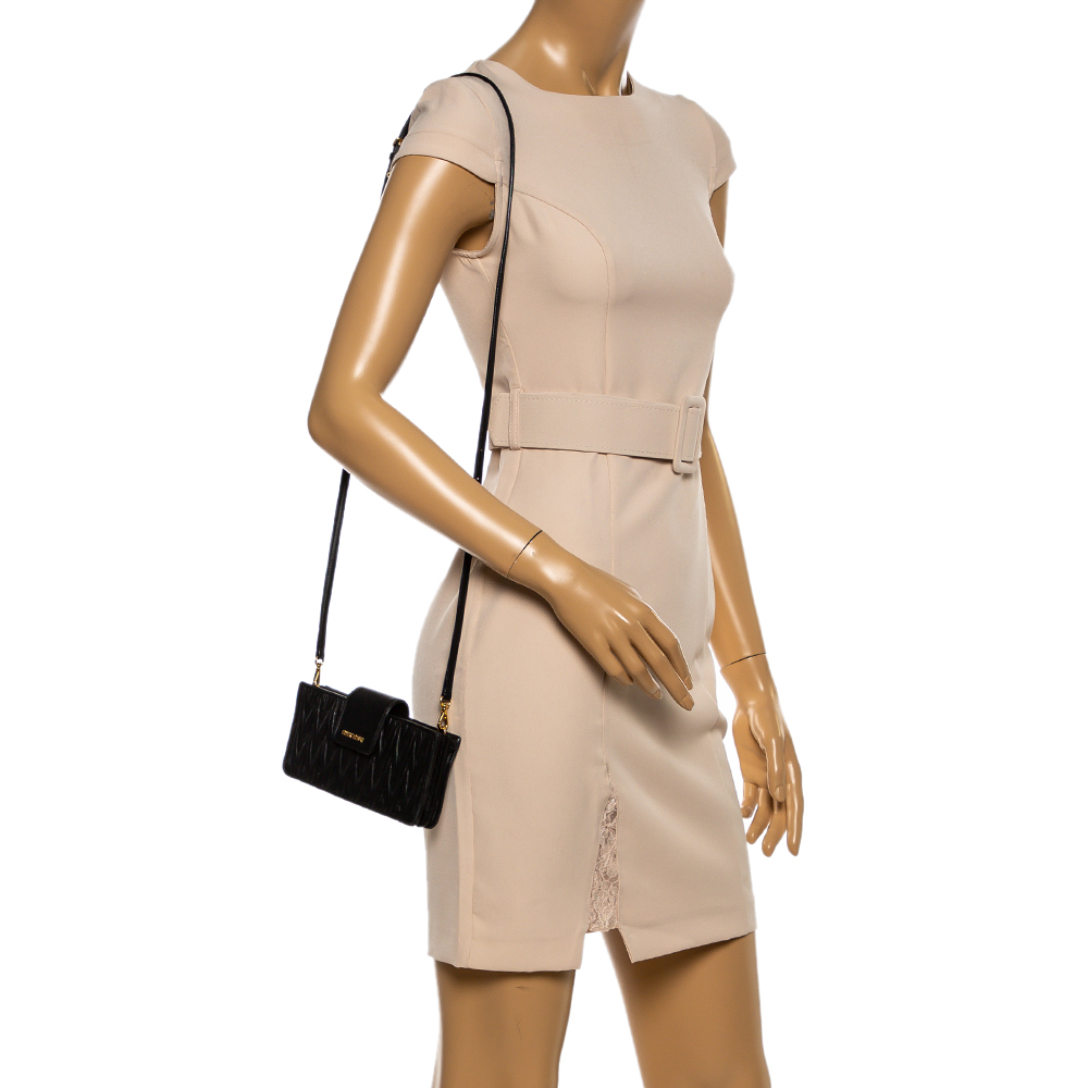 

Miu Miu Black Matelassé Leather Crossbody Bag