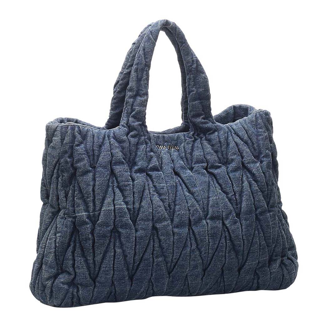 

Miu Miu Matelasse Denim Bag, Blue
