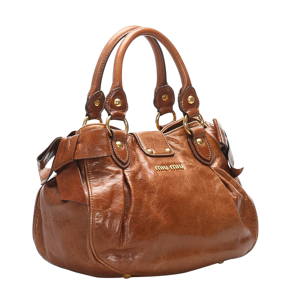 

Miu Miu Brown Leather Bow Bag
