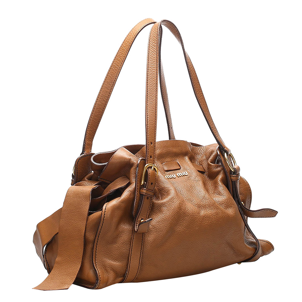 

Miu Miu Brown Leather Classic Satchel Bag