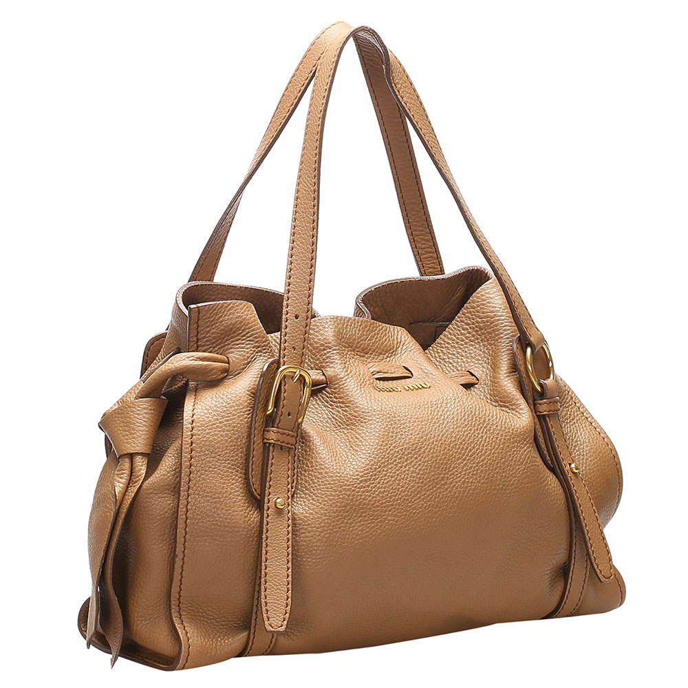 

Miu Miu Brown Leather Vitello Bag