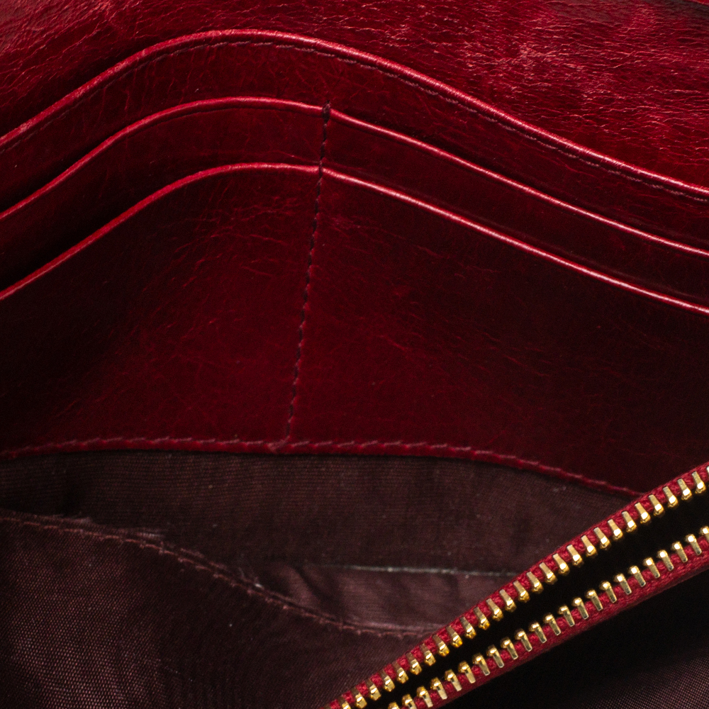 

Miu Miu Red Matelasse Leather Zip Around Continental Wallet