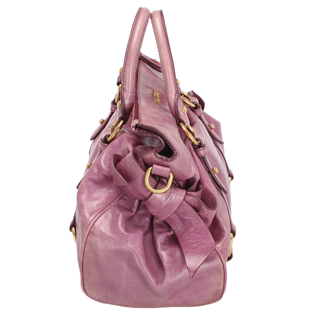 

Miu Miu Pink Leather Vitello Lux Bow Bag