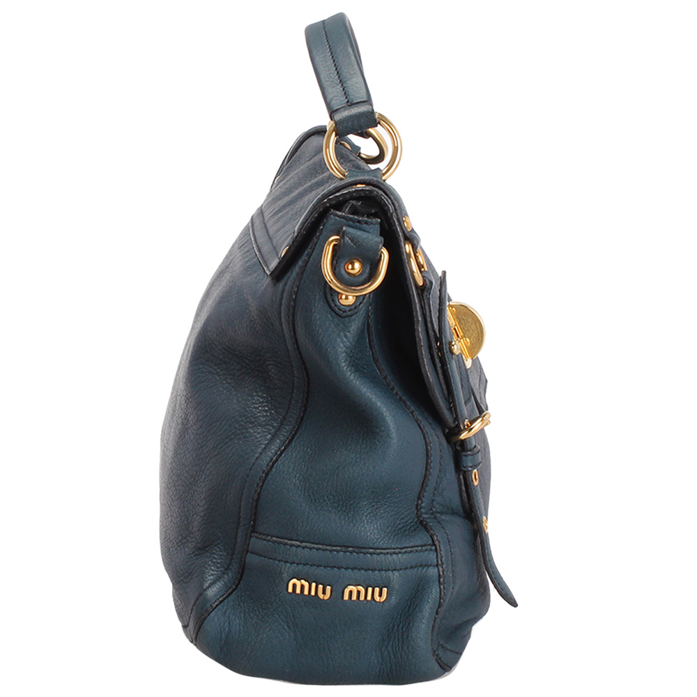 

Miu Miu Blue Leather Convertible Bag