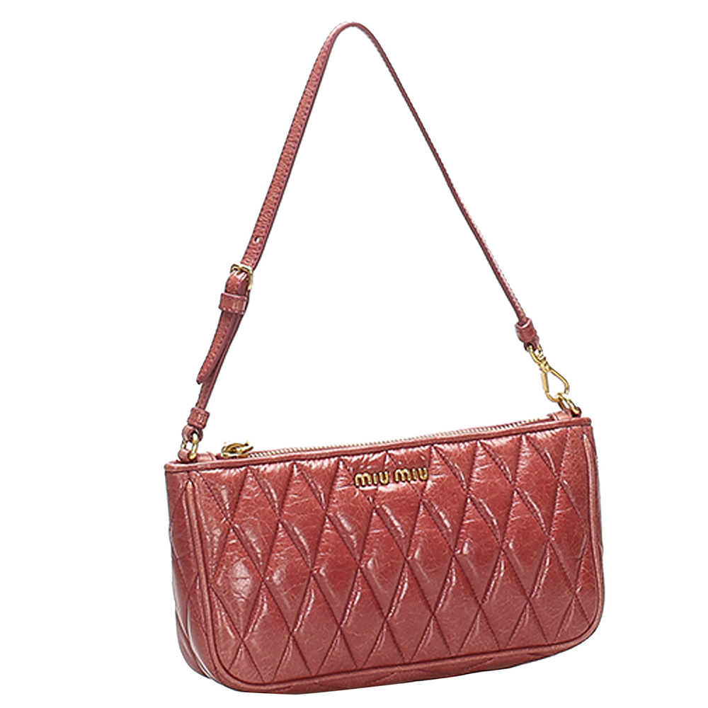 

Miu Miu Red Matelasse Leather Bag