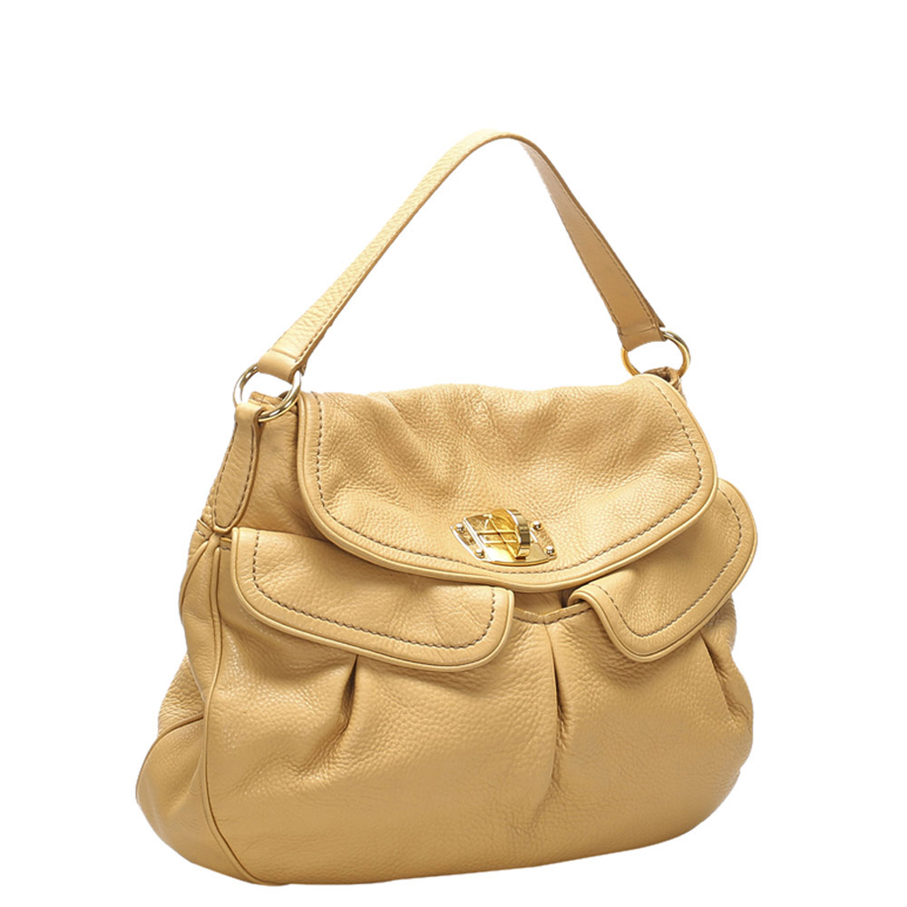 

Miu Miu Brown Leather Shoulder Bag, Beige