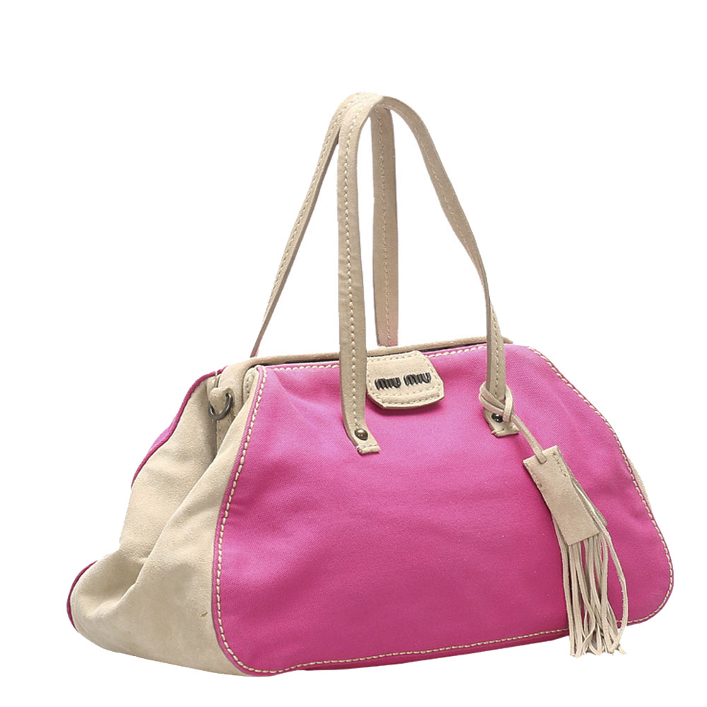 

Miu Miu Pink Canvas Shoulder Bag