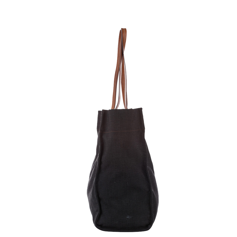 

Miu Miu Black/Brown Canvas Tote Bag