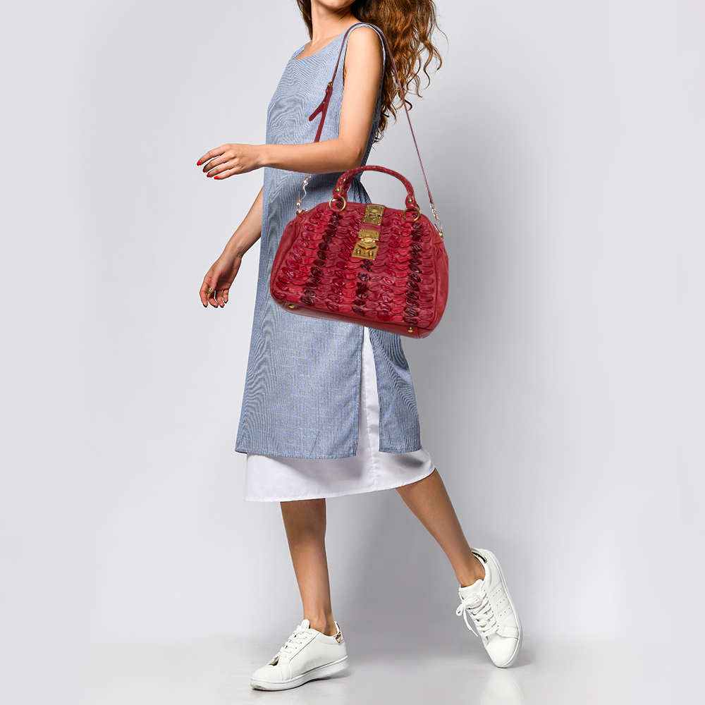 

Miu Miu Red Leather Dome Bag
