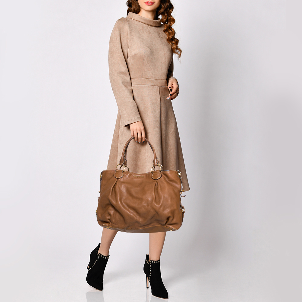 

Miu Miu Brown Vitello Daino Leather Tote