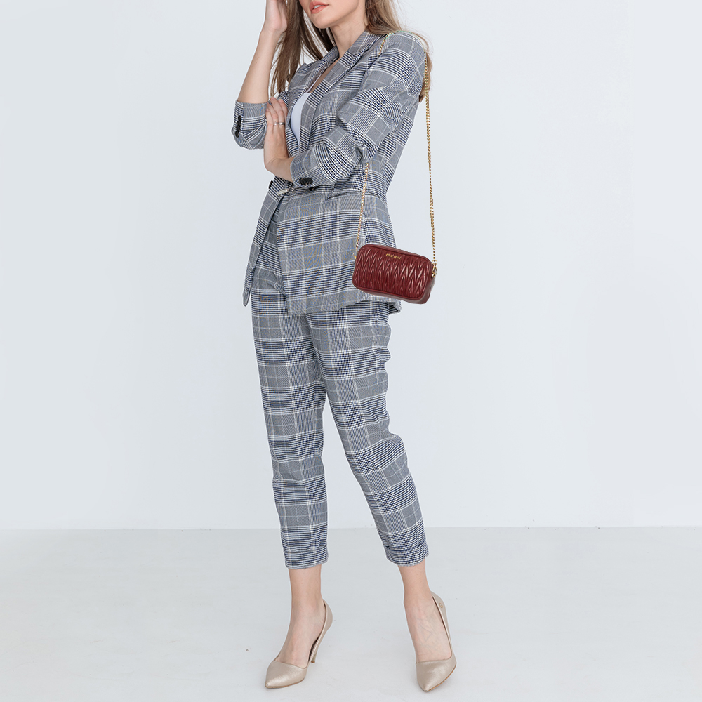 

Miu Miu Dark Red Matelassé Leather Crossbody Bag