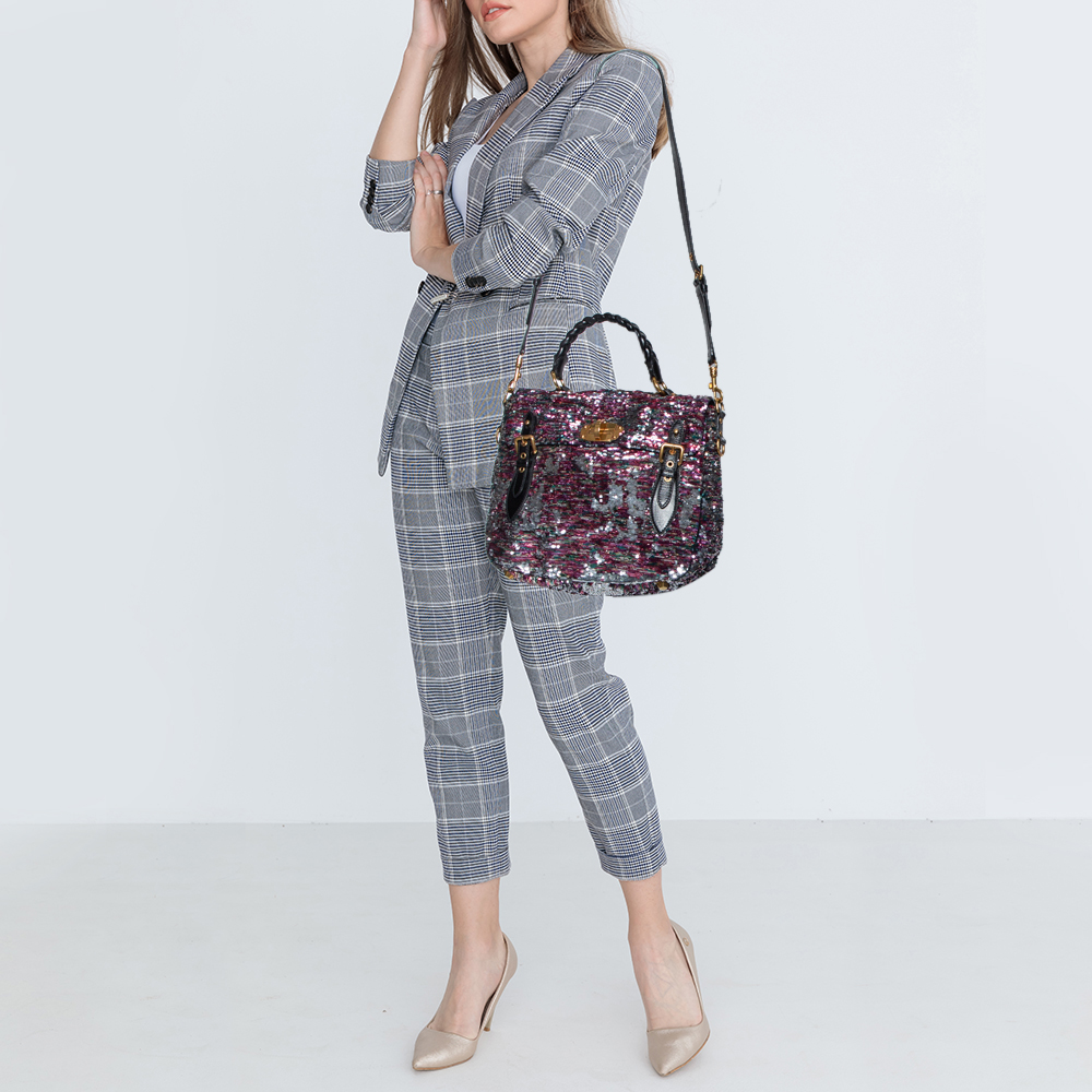 

Miu Miu Multicolor Paillette Sequins Turnlock Top Handle Bag