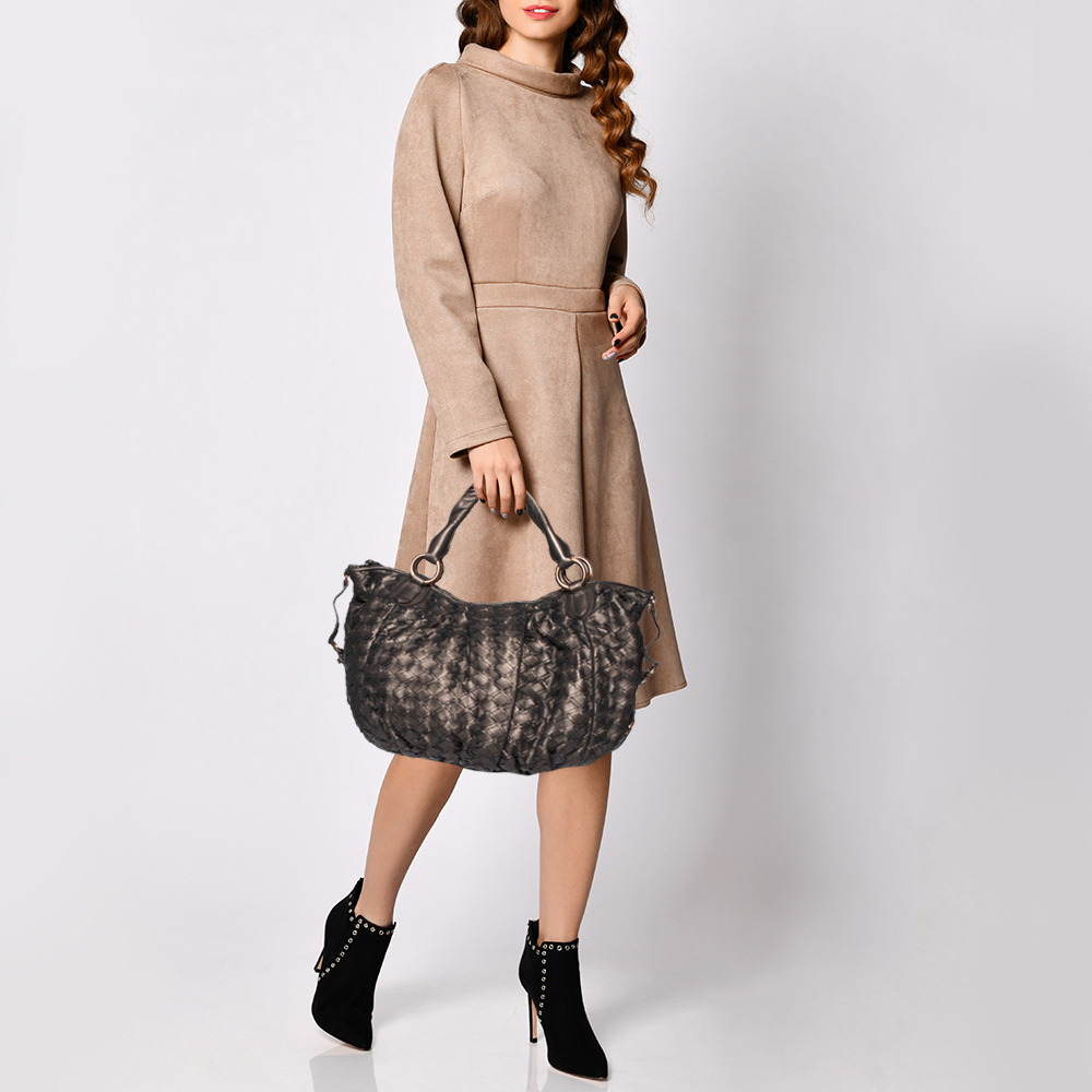

Miu Miu Brown Woven Leather Hobo
