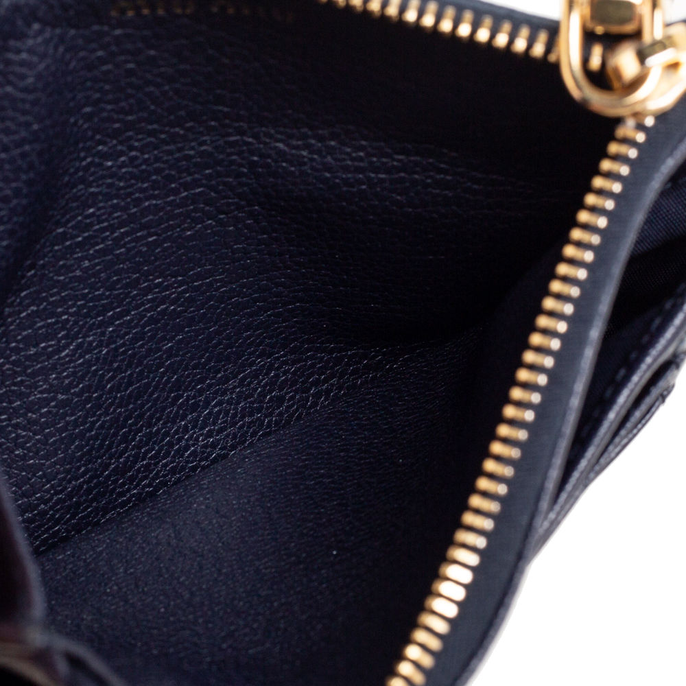 

Miu Miu Navy Blue Leather Zip Card Holder