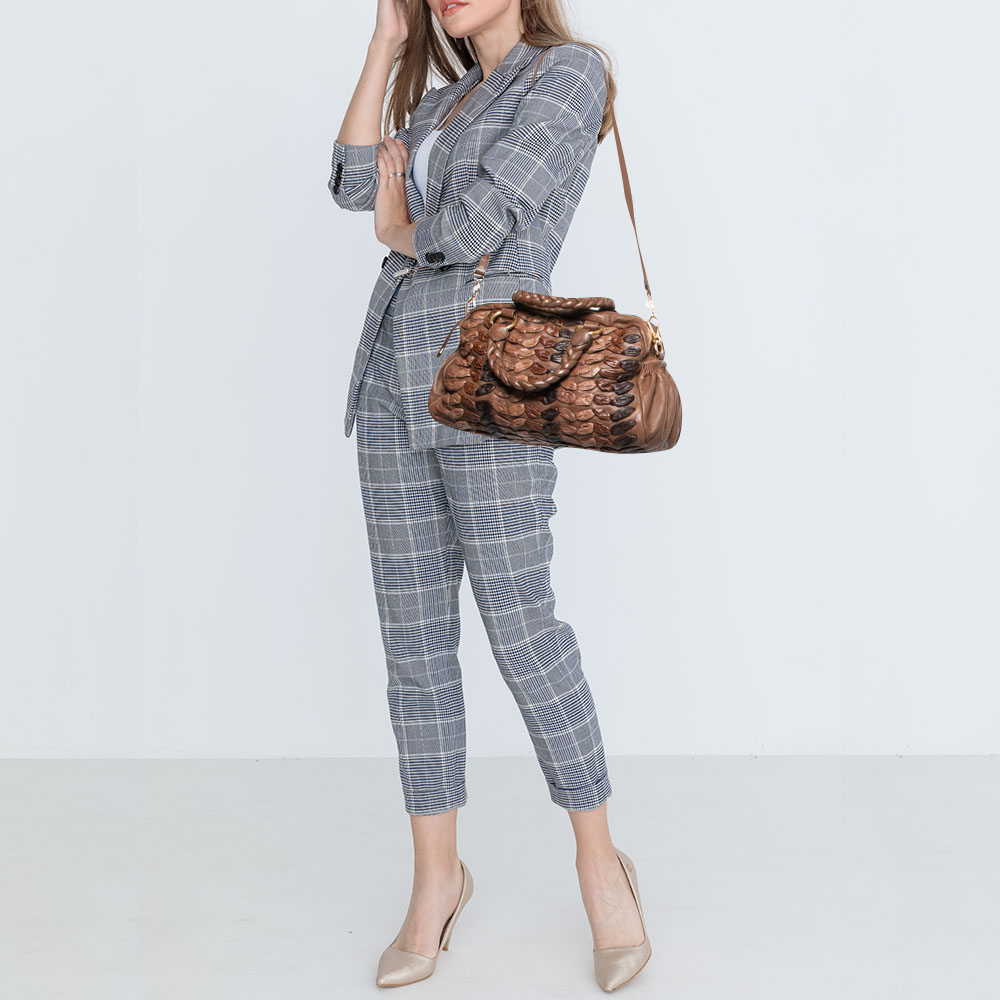 

Miu Miu Brown Leather Zip Satchel