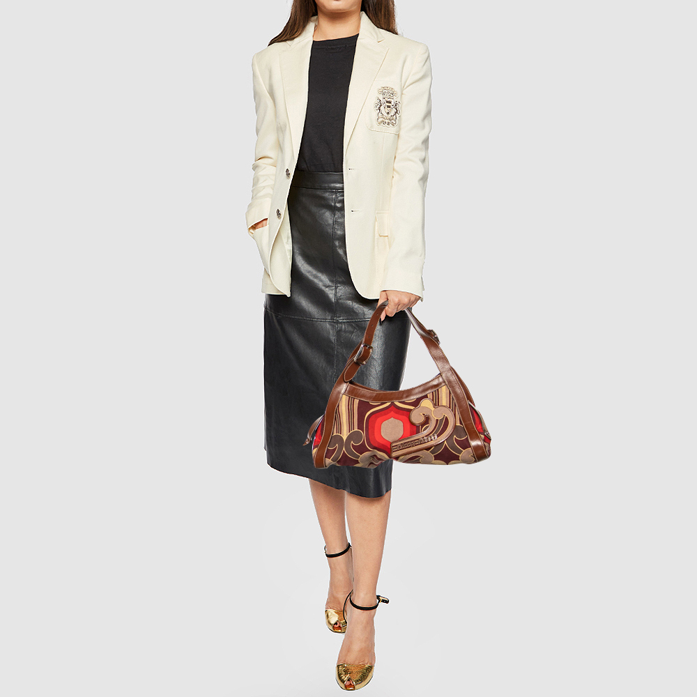 

Miu Miu Multicolor Printed Canvas and Leather Satchel