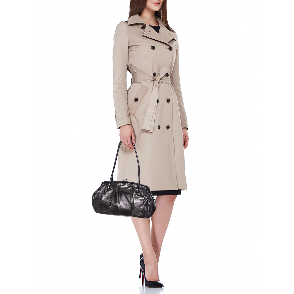 

Miu Miu Black Leather Kisslock Frame Satchel