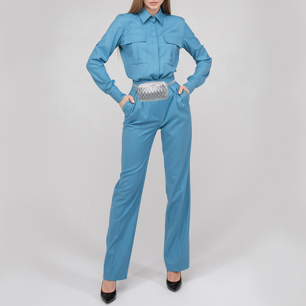 

Miu Miu Silver Matelassé Leather Convertible Belt Bag