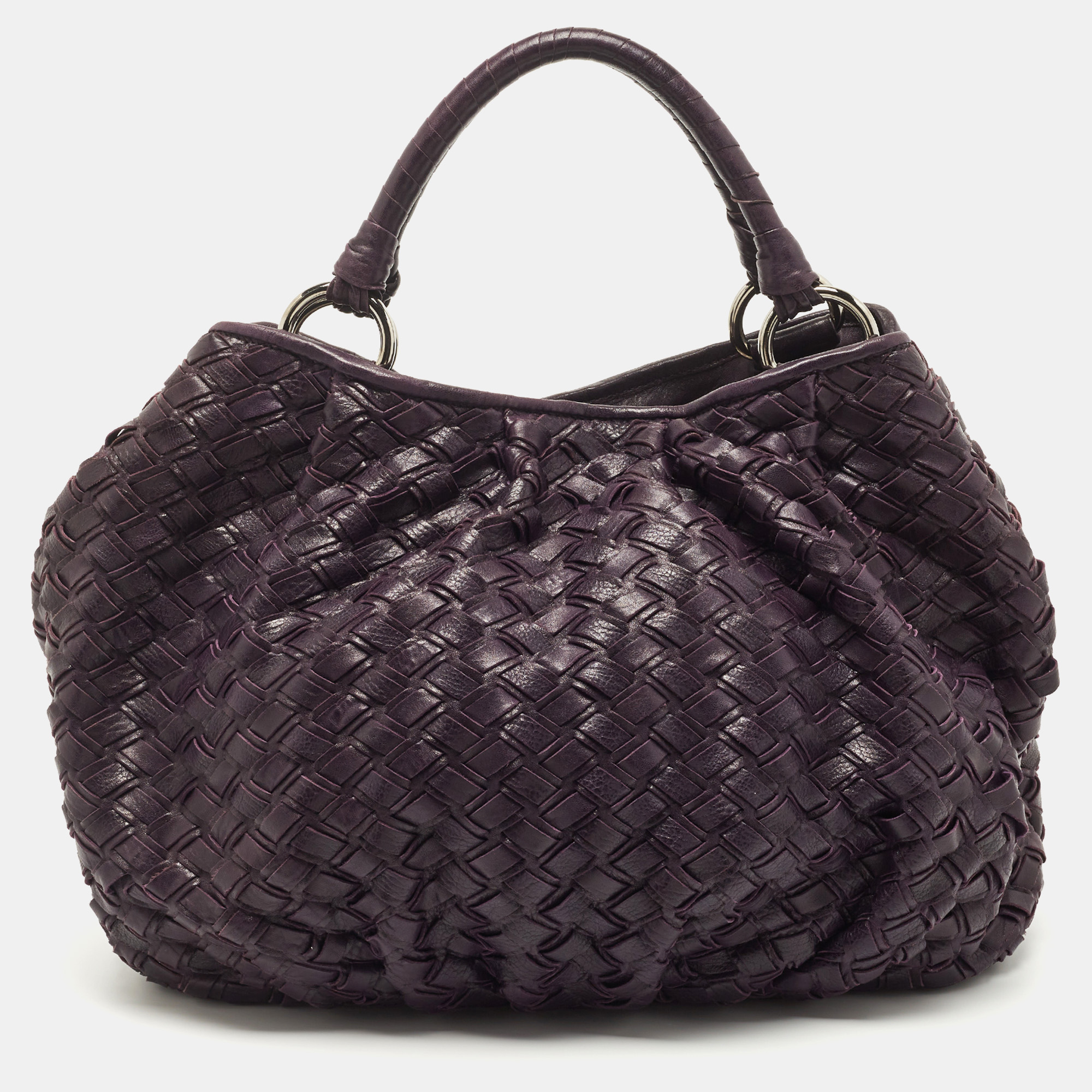 Pre-owned Miu Miu Purple Woven Leather Tote