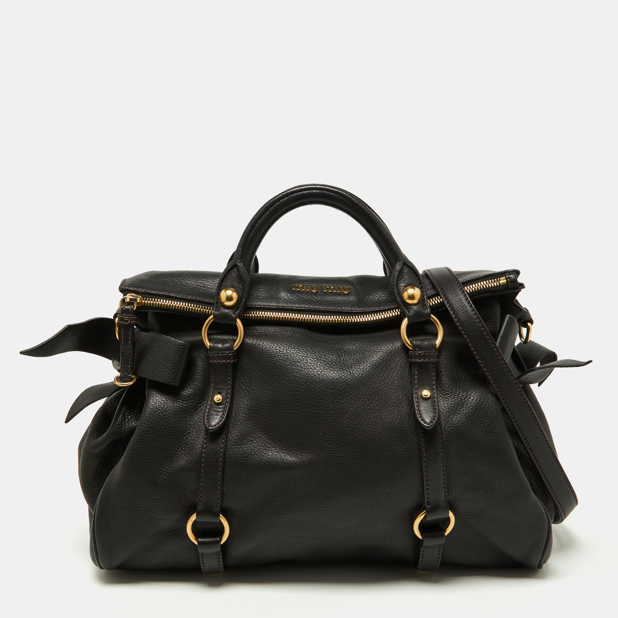 

Miu Miu Black Leather Bow Bag