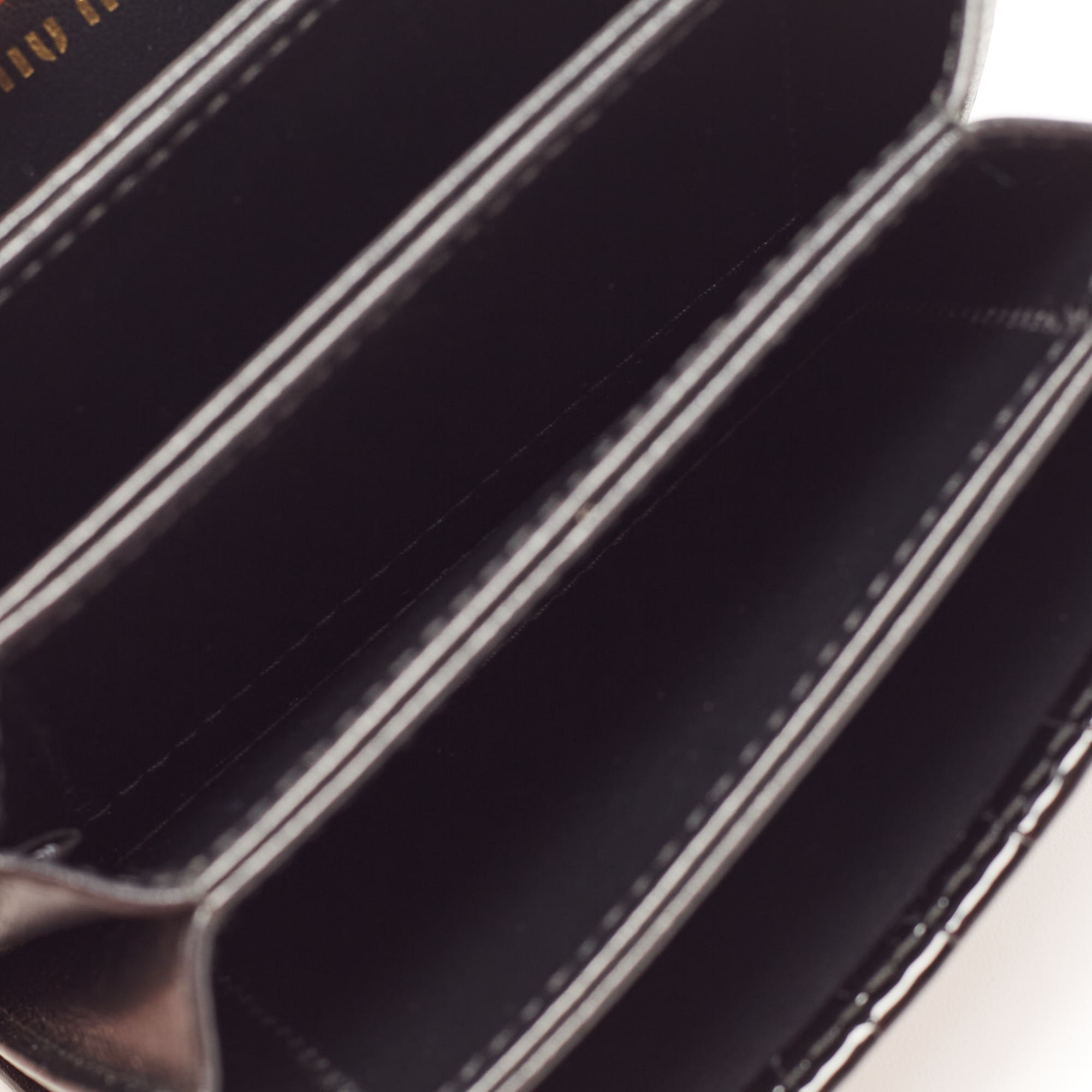 

Miu Miu Black Croc Embossed Patent Leather Crystal Embellished Flap Card Case