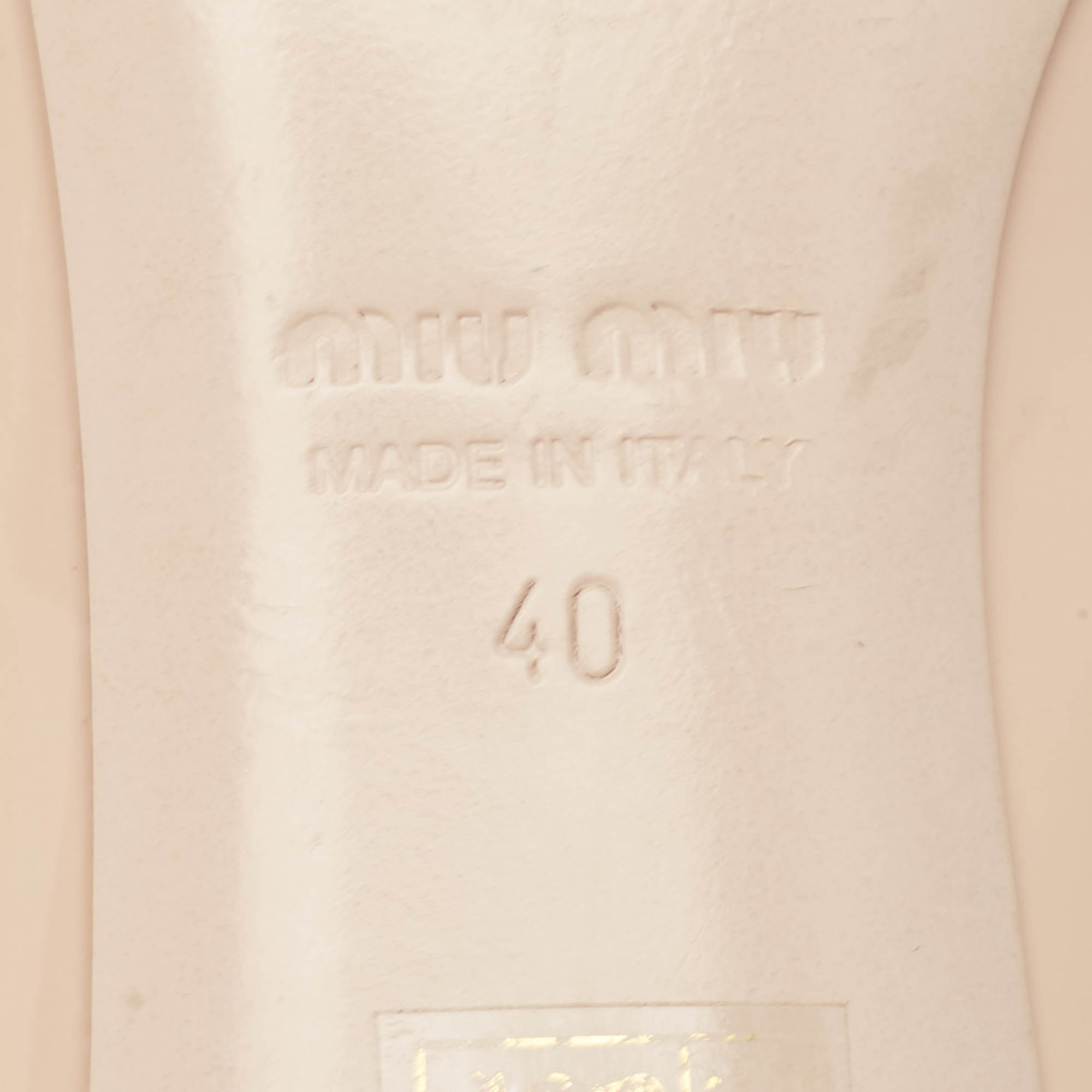 Miu Miu Beige Patent Leather Bow Pumps Size 40 