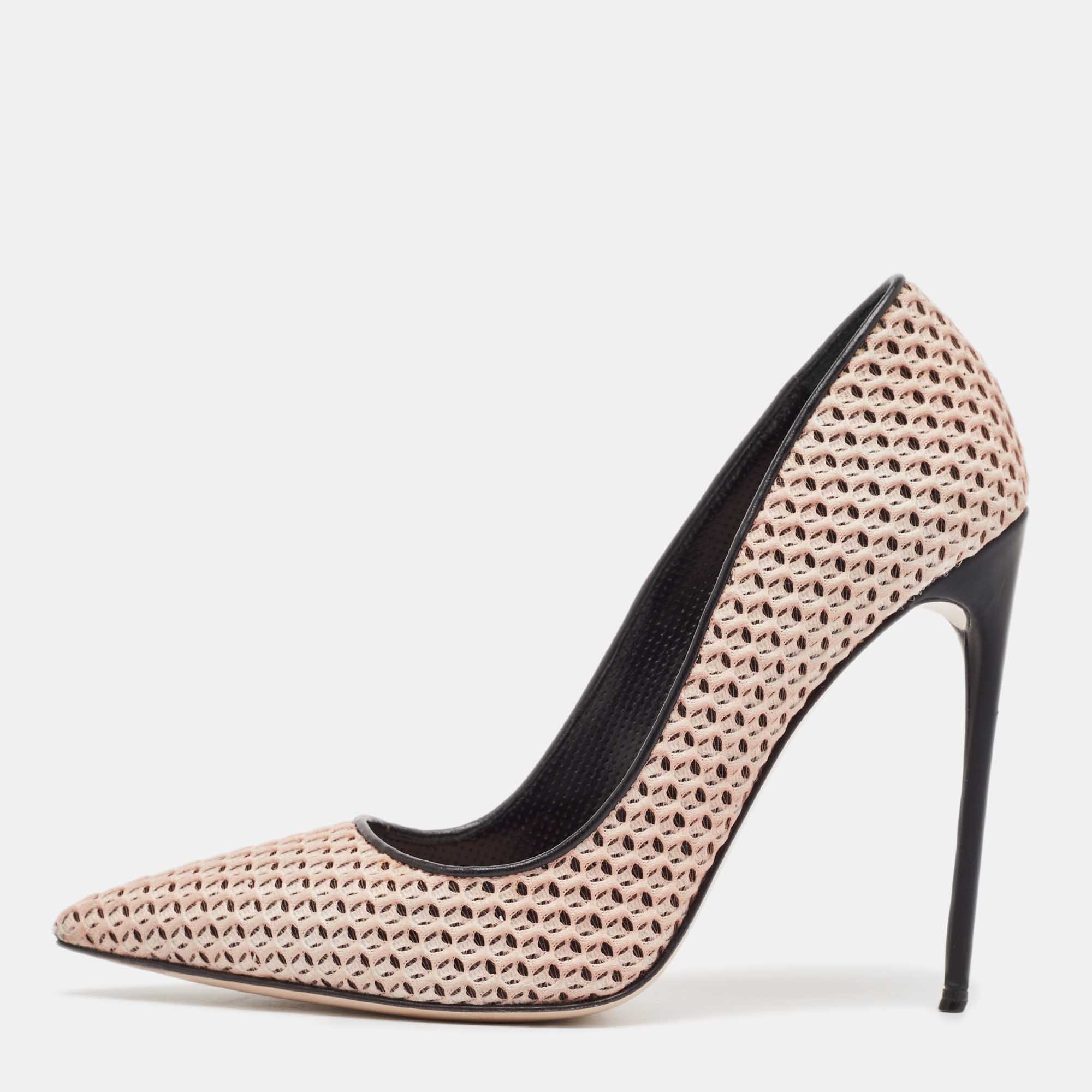 

Miu Miu Beige Leather and Mesh Pointed Toe Pumps Size