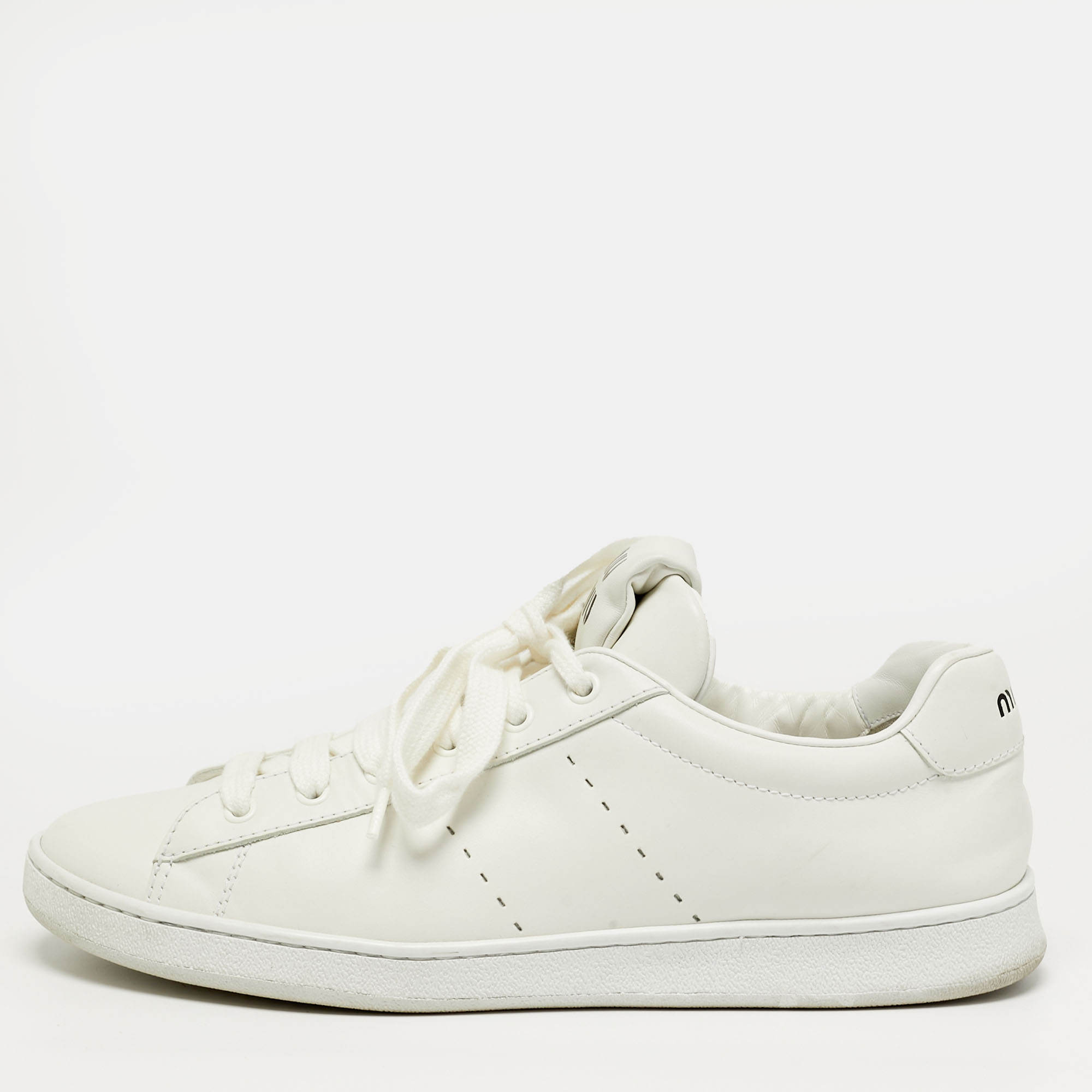 

Miu Miu Size  White Leather Low Top Sneakers