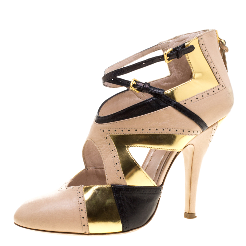 Miu Miu Multicolor Leather Booties Size 38.5
