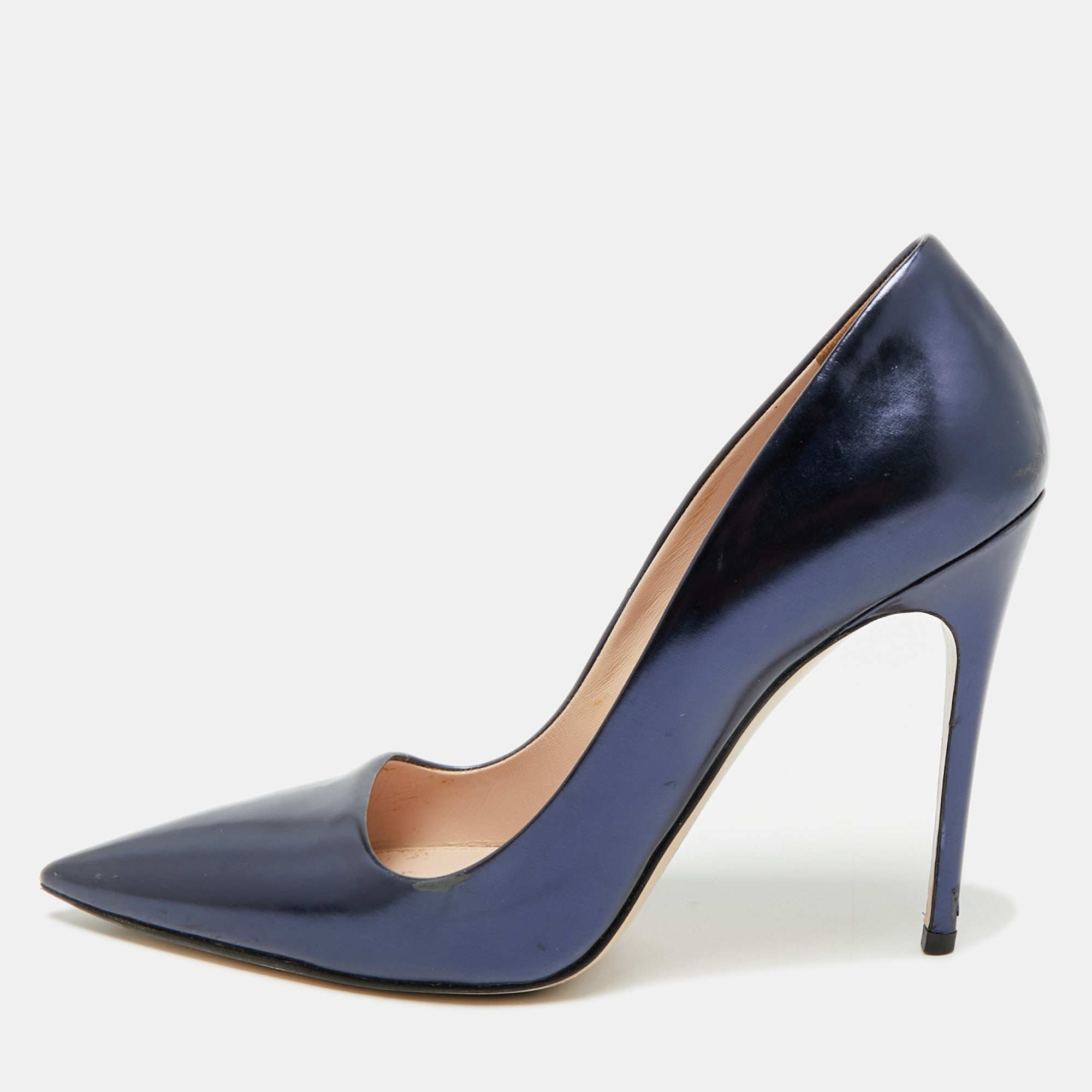 

Miu Miu Size  Navy Blue Leather Pointed Toe Pumps