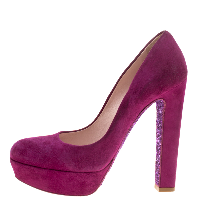 

Miu Miu Bouganville Suede Donna Platform Pumps Size, Purple