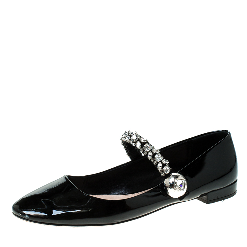 black mary jane flats