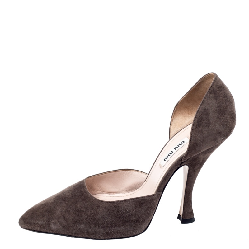

Miu Miu Brown Suede D'orsay Pointed Toe Pumps Size
