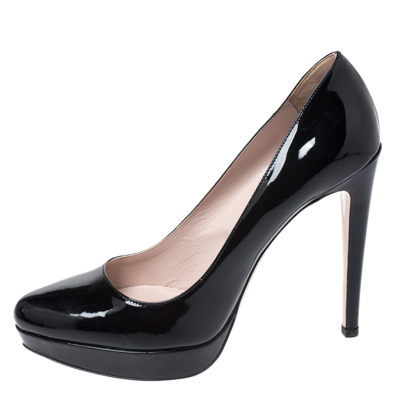 

Miu Miu Black Patent Leather Platform Pumps Size
